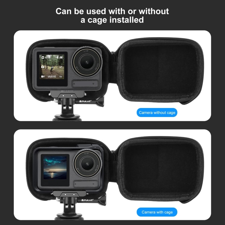 Puluz beskyttelsesetui til DJI Osmo Action 4 / 3 - stødsikker og vandtæt beskyttelse