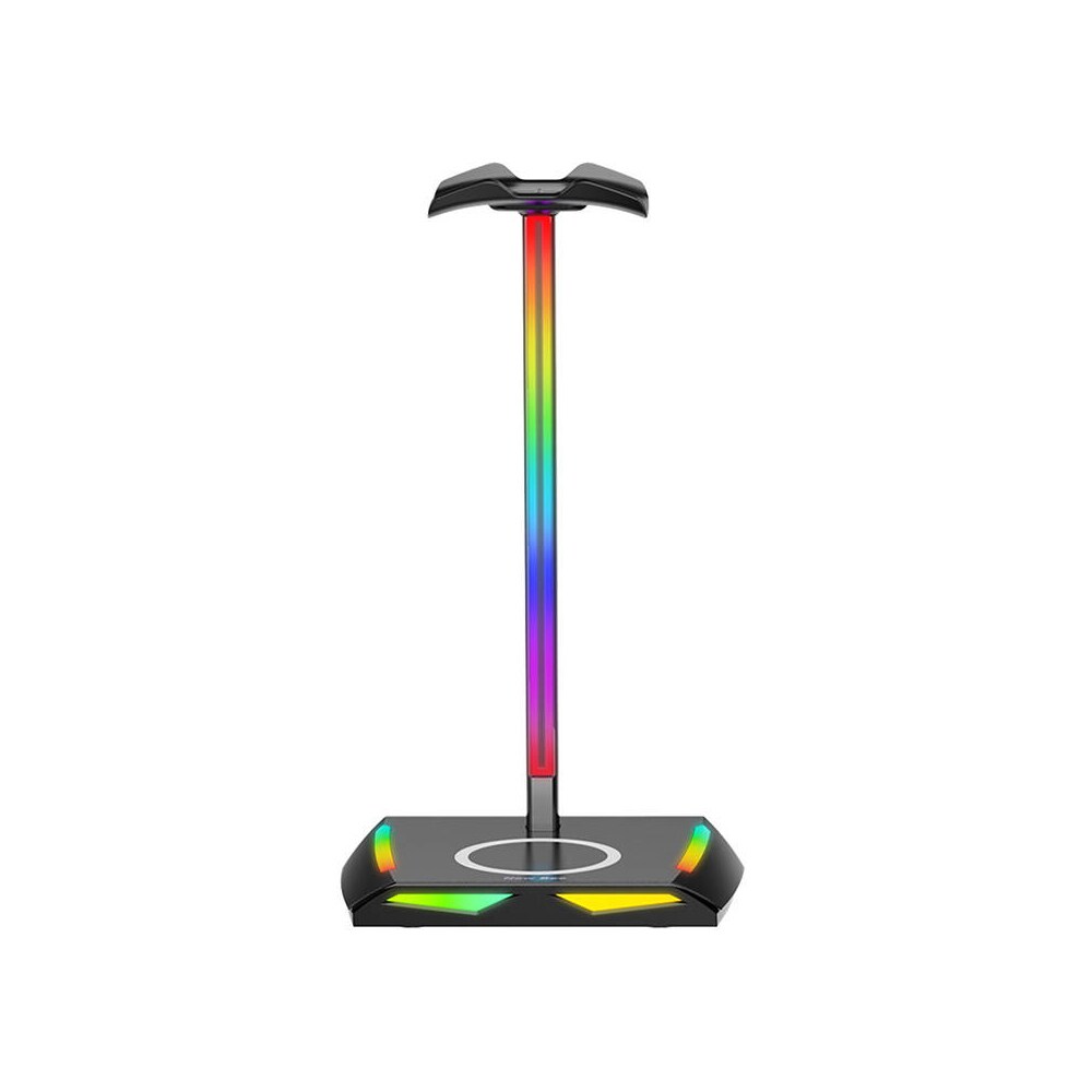 Hovedtelefonstativ med RGB-belysning og USB-porte til opladning