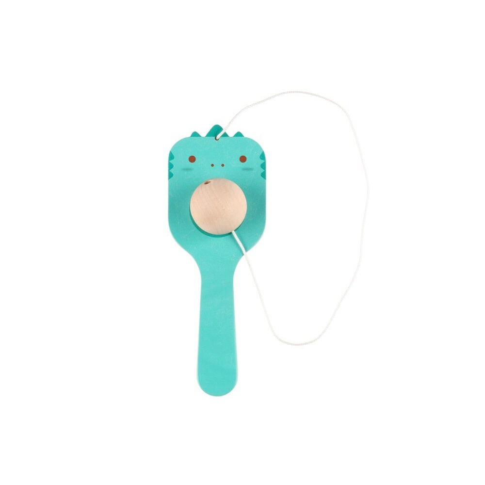 Kendama-dinosaur i træ til balance- og koordinationstræning
