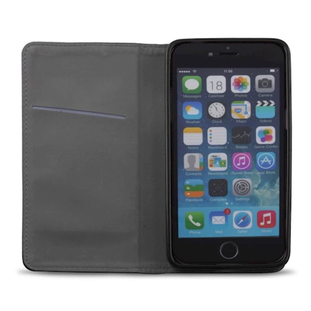 Flip-etui med stativ til iPhone 16 Plus - Sort