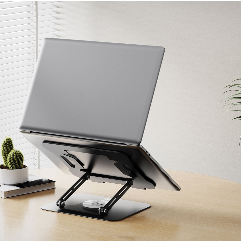 XO justerbart laptopstativ op til 17,3" med drejelig base - Sort