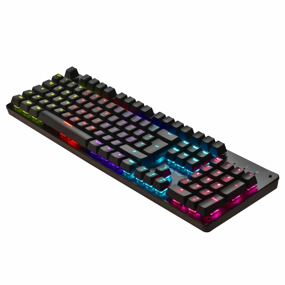 Denver GKK-330 gaming-tastatur med mekaniske kontakter og RGB-belysning - nordisk layout
