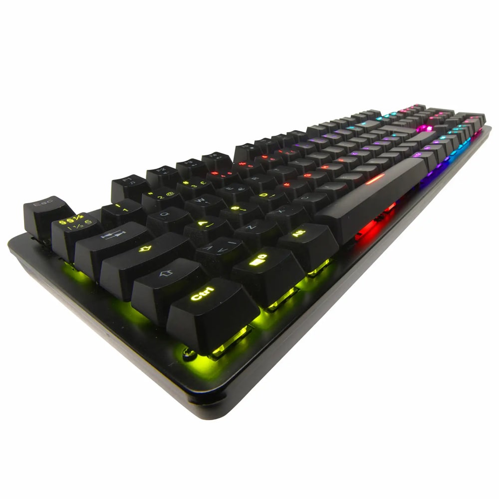 Denver GKK-330 gaming-tastatur med mekaniske kontakter og RGB-belysning - nordisk layout