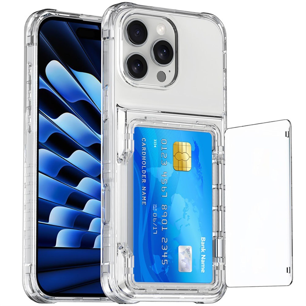 Bagcover med kortplads og stander til iPhone 15 Pro Max