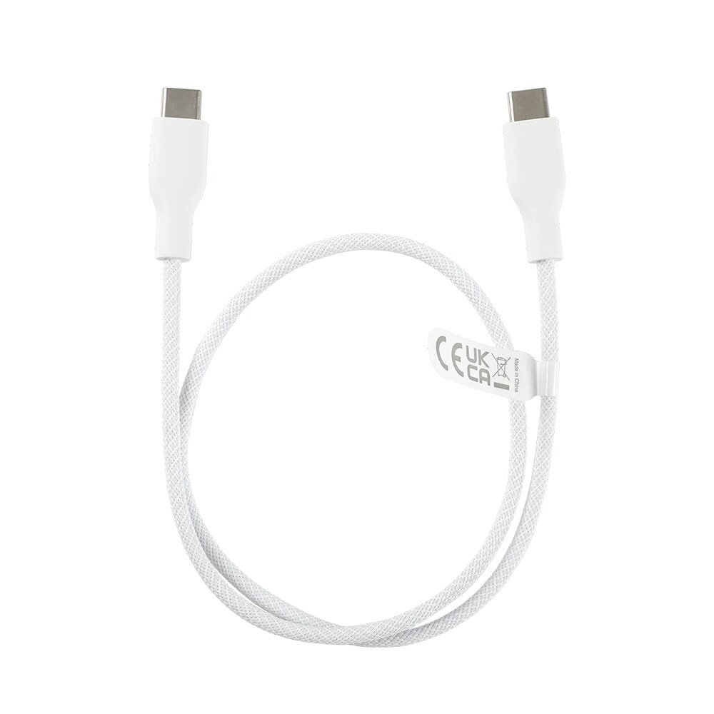 Deltaco USB-C-kabel 60W 50cm - Hvid