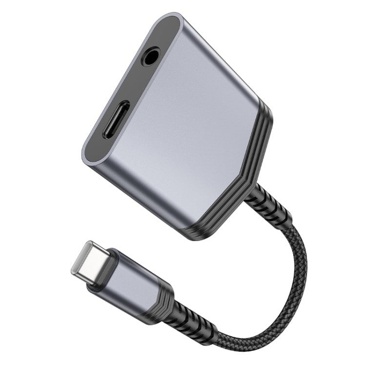 USB-C-adapter 1xUSB-C til 1XUSB-C og 3,5 mm-stik