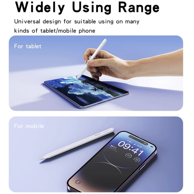 Magetic Universal Stylus Pen med lang batterilevetid - Hvid