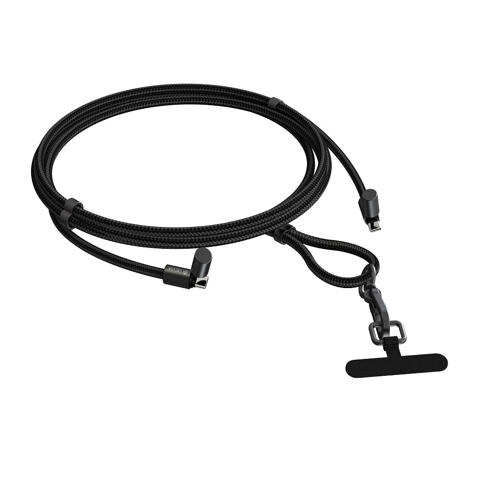 Devia Mobilstrop og USB-C-kabel PD 60W 1,6 m - Svart