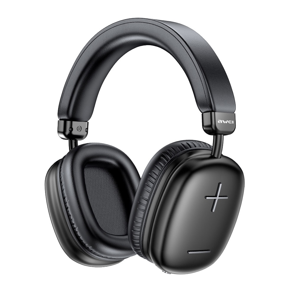Awei AT6 trådløse over-ear-hovedtelefoner med Hi-Fi-stereo og lang batterilevetid - Svart
