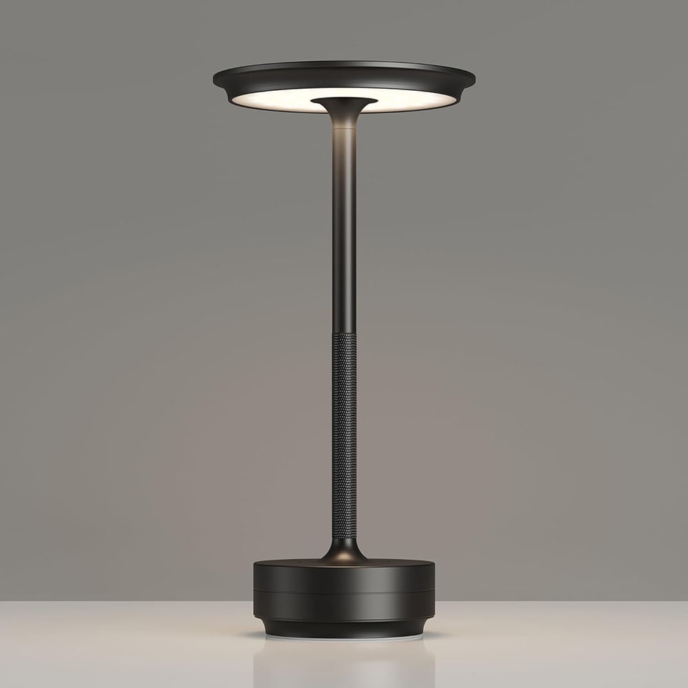 Bordlampe/natlampe med berøringskontrol og USB-opladning - Svart
