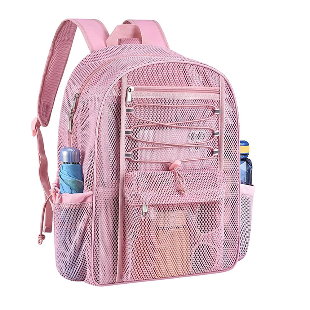 Stor rygsæk i mesh - Pink