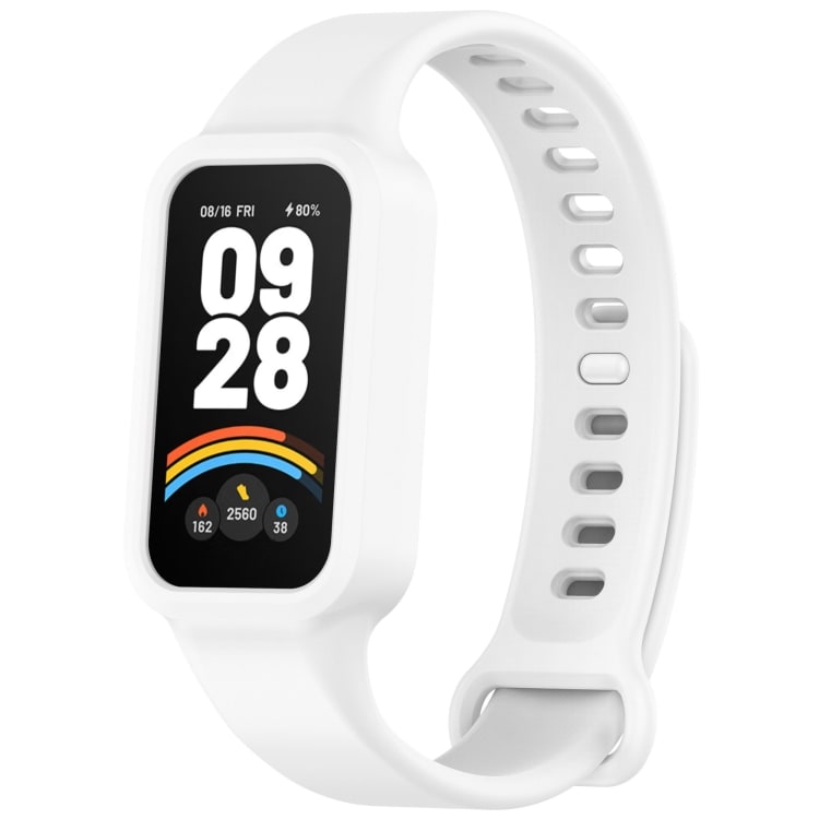 Silikonearmbånd til Redmi Band 3 / Xiaomi Smart Band 9 Active - Hvid