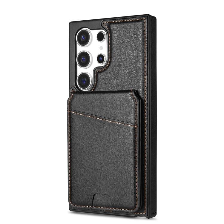 Kortholder og stativ med magnet til Samsung Galaxy S25 Ultra - Sort