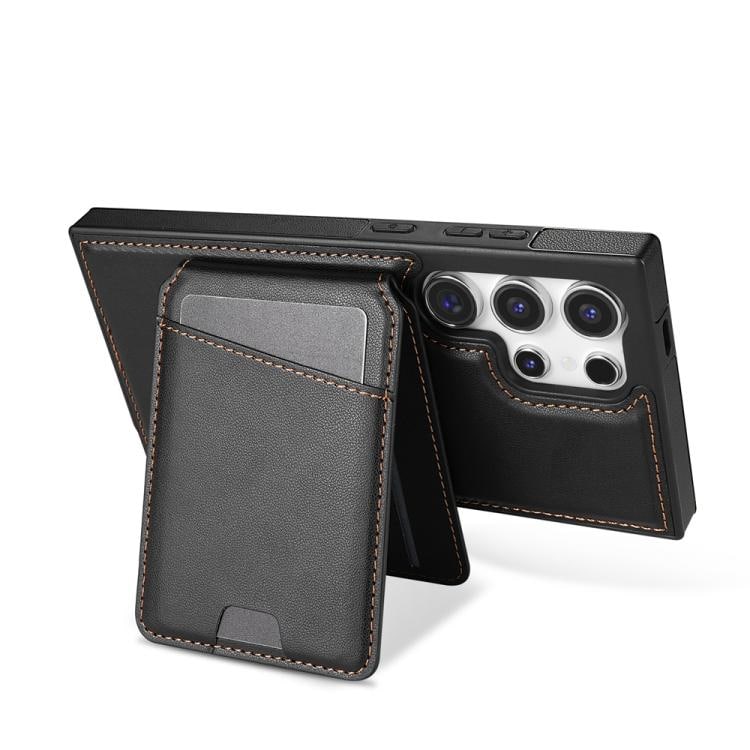Kortholder og stativ med magnet til Samsung Galaxy S25 Ultra - Sort