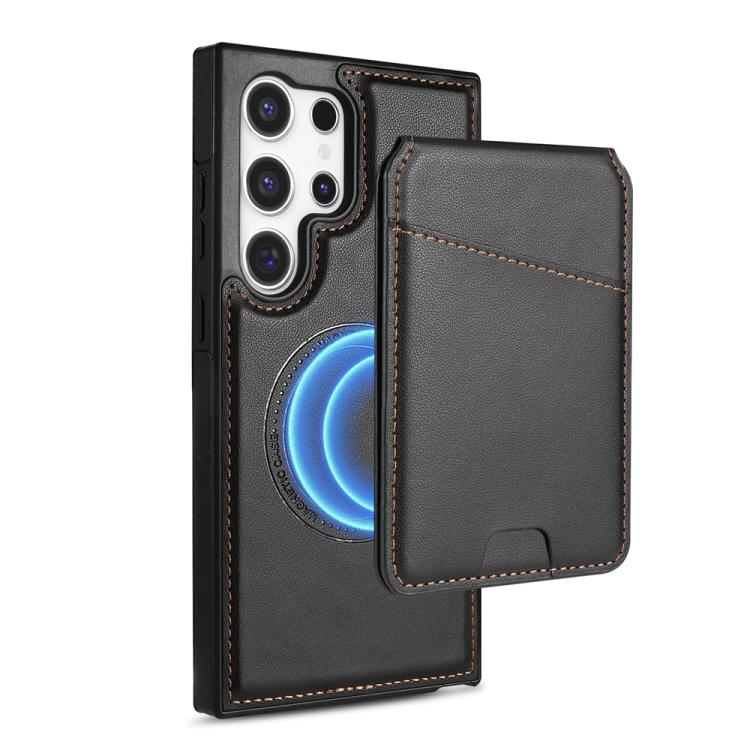 Kortholder og stativ med magnet til Samsung Galaxy S24 Ultra - Svart