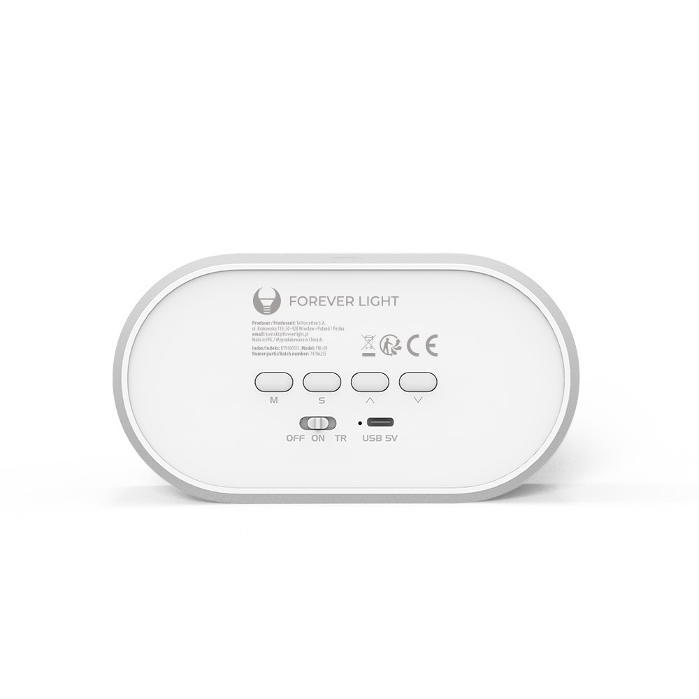 Forverer LED-vækkeur med natlys - Bunny/White