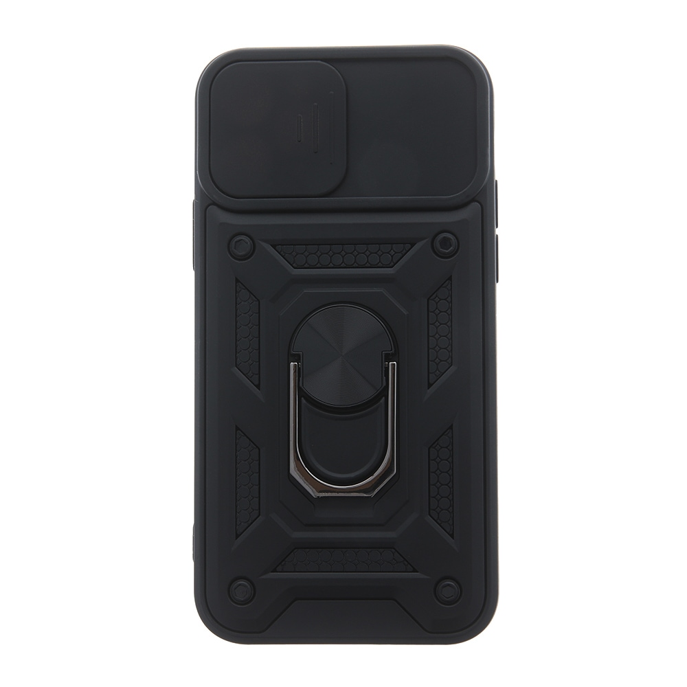 Bagcover med kamerabeskyttelse og mobilring til Samsung Galaxy S25 Plus - Sort