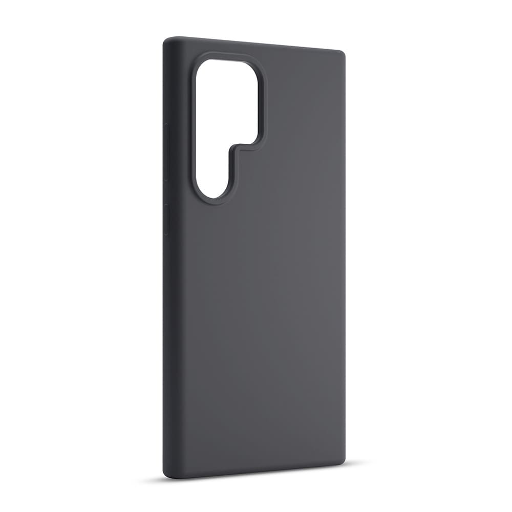 Etteri silikoneetui med mikrofiberforing til Samsung Galaxy S25 Ultra - Sort