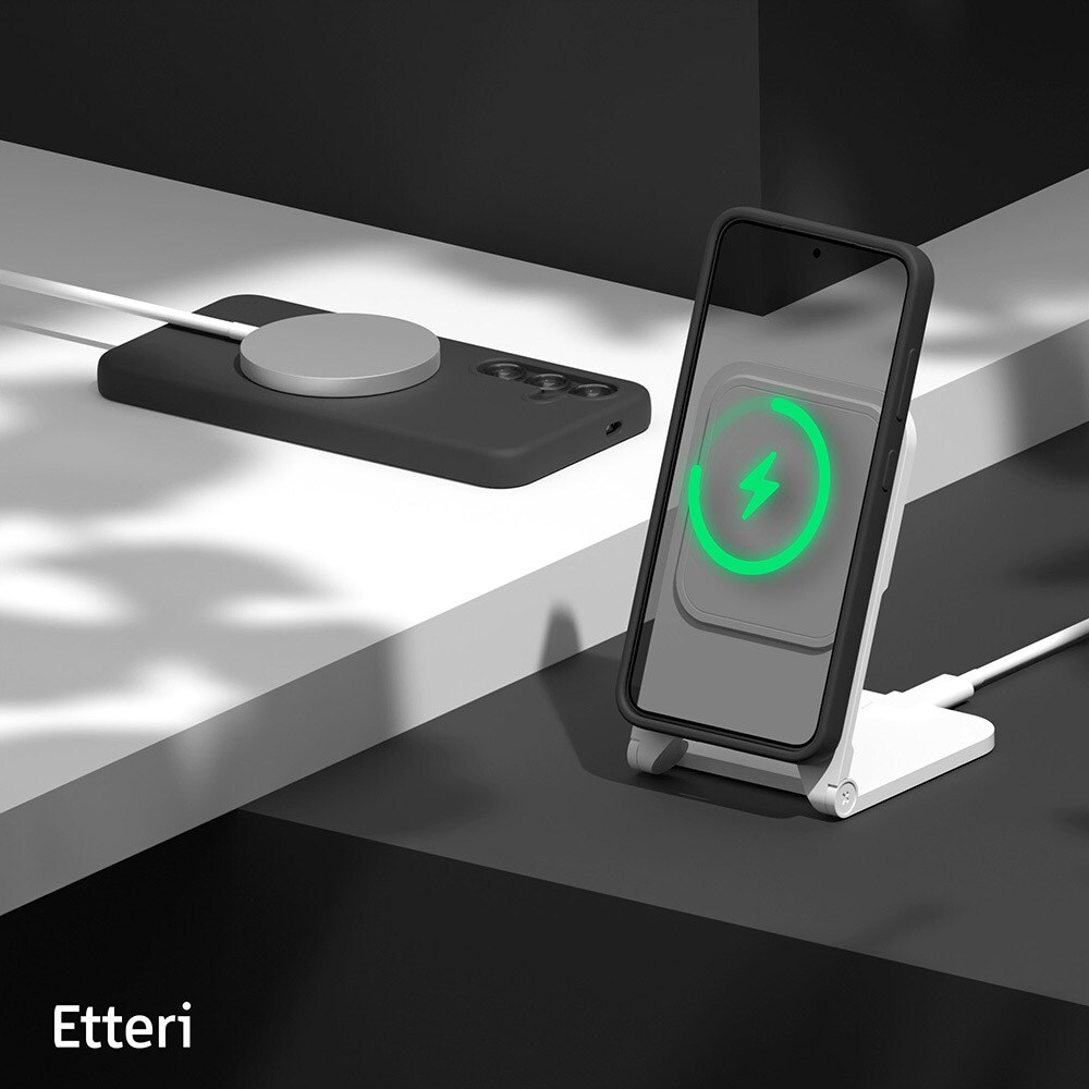 Etteri silikoneetui med mikrofiberforing til Samsung Galaxy S25 Ultra - Sort