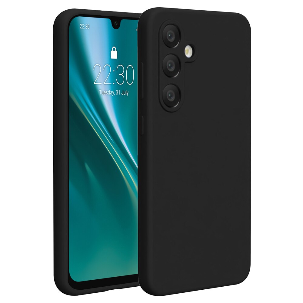 Etteri silikoneetui med mikrofiberforing til Samsung Galaxy A56 5G - Svart