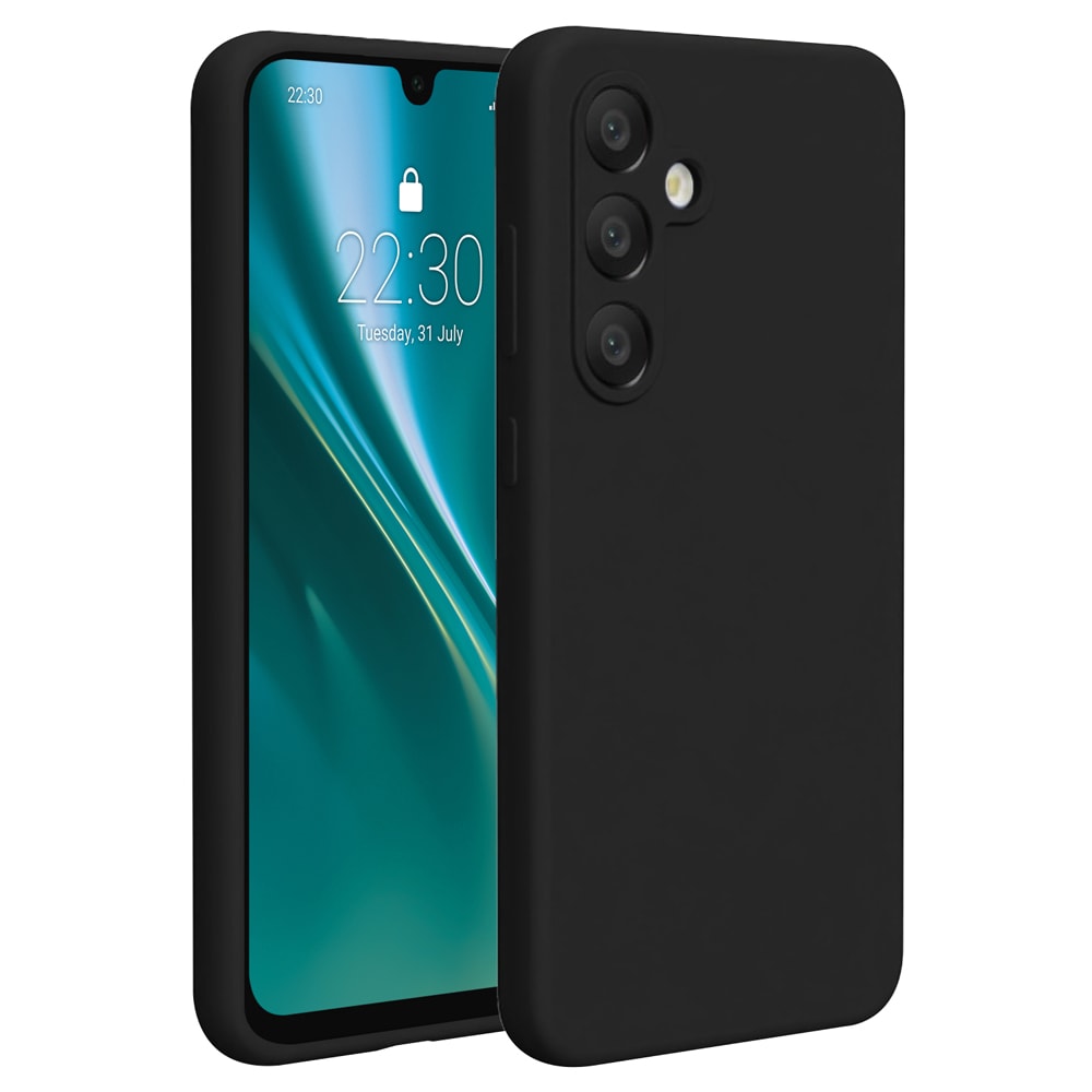 Etteri silikoneetui med mikrofiberforing til Samsung Galaxy A36 5G - Svart