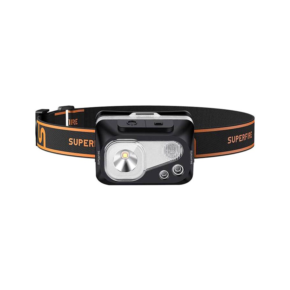 Superfire HL07 LED-pandelampe med 320 lm, 5 lystilstande og bevægelsessensor