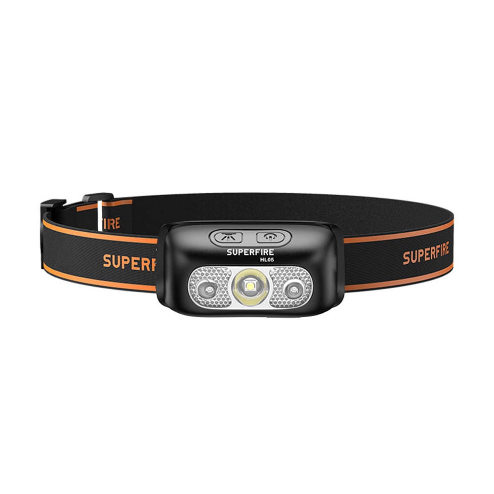 Superfire HL05-E pandelampe med 120 lm, 5 lystilstande og USB-opladning