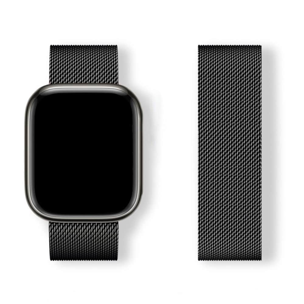 Milanese-armbånd til Apple Ur 42/44/45/46/49 - Svart
