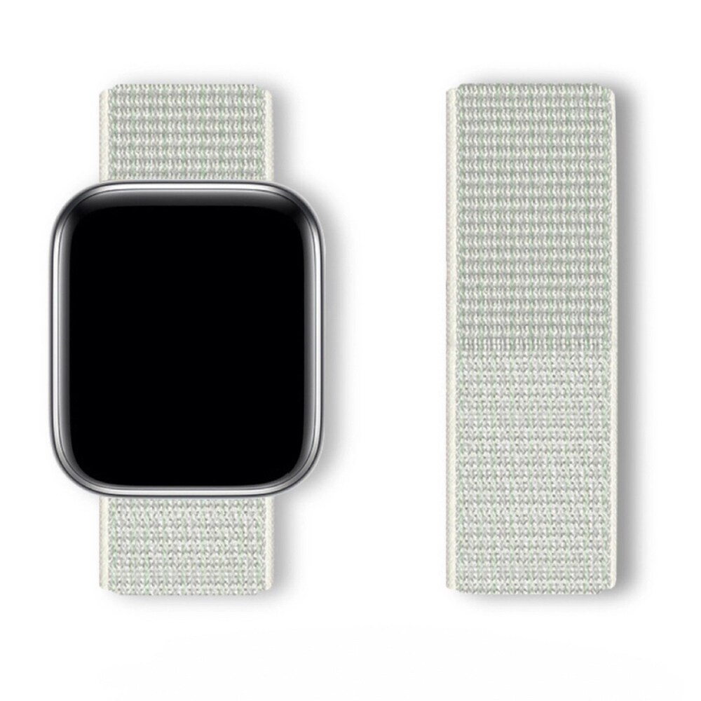 Sport Loop-armbånd til Apple Watch 42/44/45/46/49 mm i åndbar nylon - Hvid