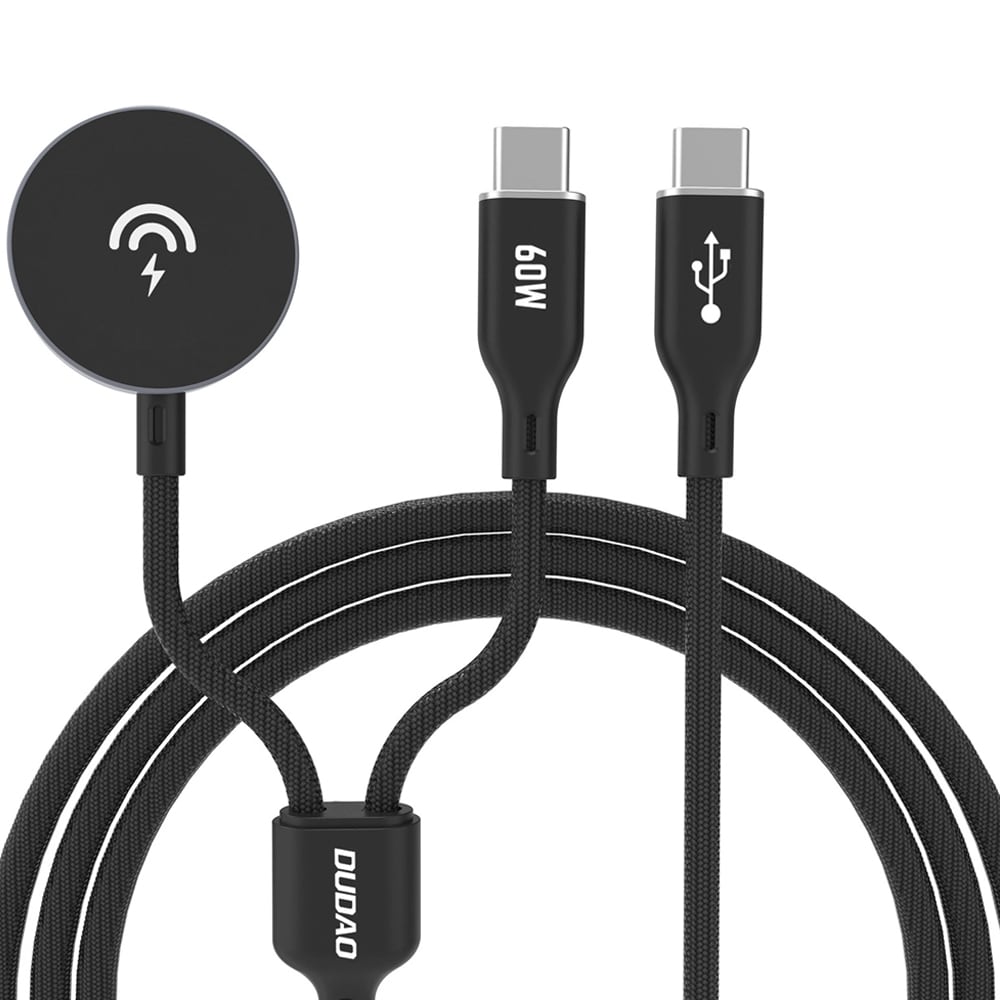 Dudao 2-i-1 USB-C-kabel PD 60W med Apple Uroplader og USB-C