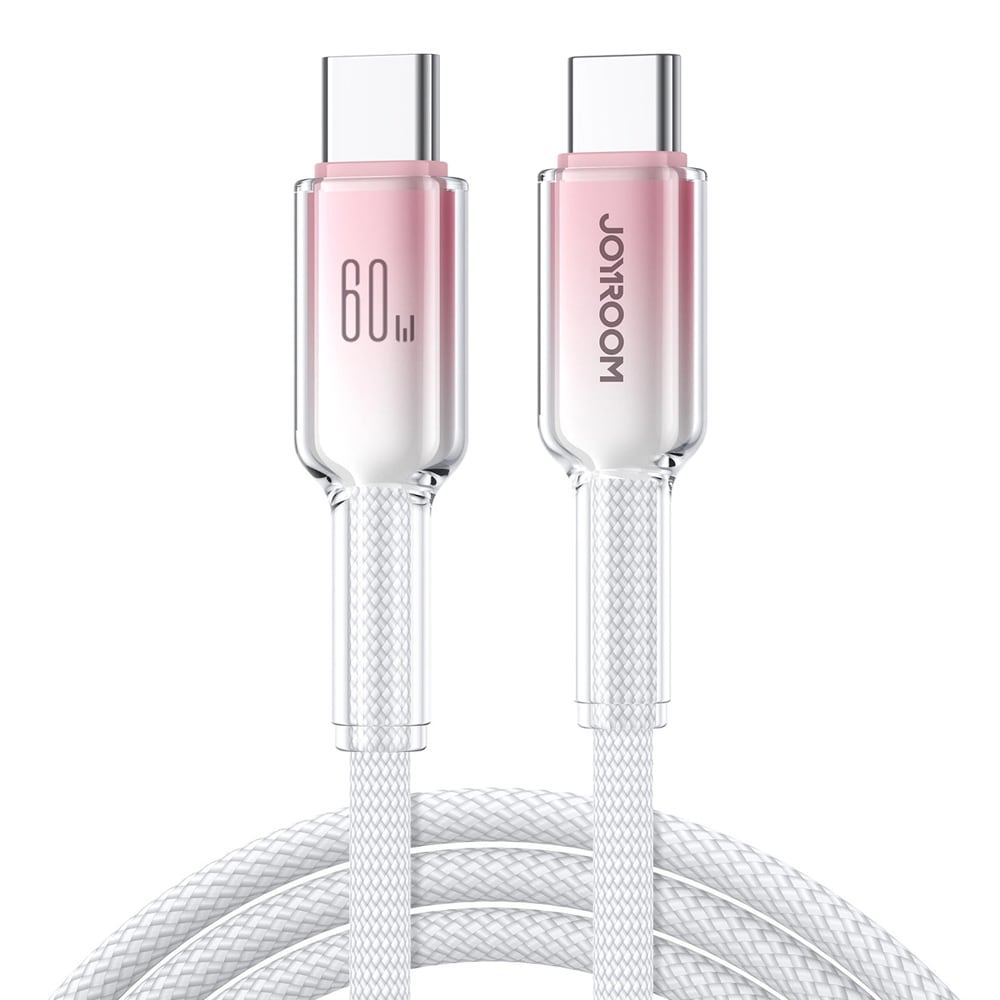 Joyroom Krystalklart 60W USB-C-kabel 1,2 m - hvid