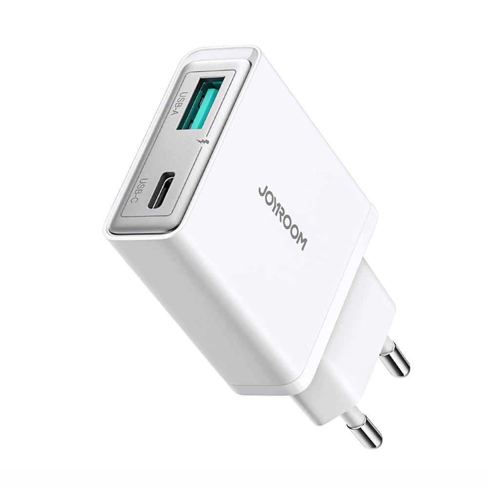 Joyroom USB-oplader 20W med USB og USB-C - hvid