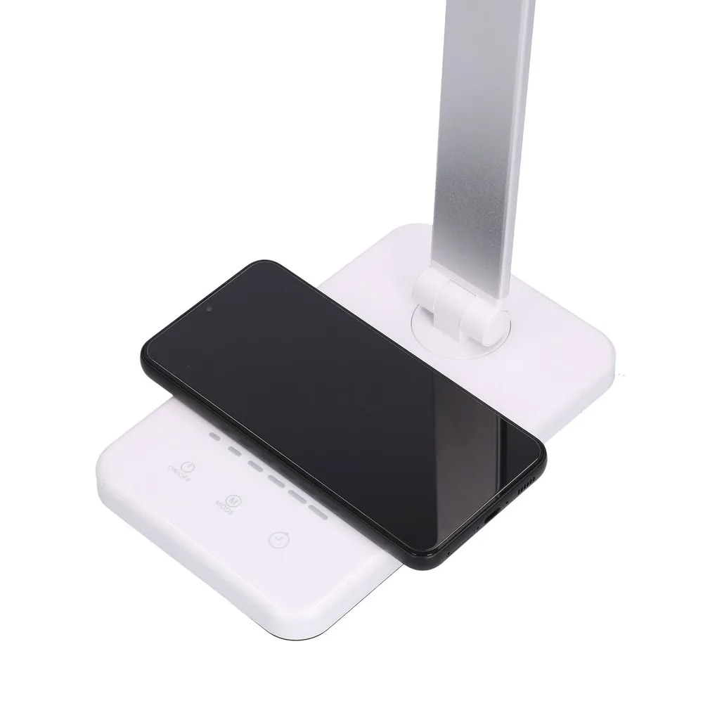 Extralink Smart Life bordlampe med justerbart lys og trådløs opladning - Hvid