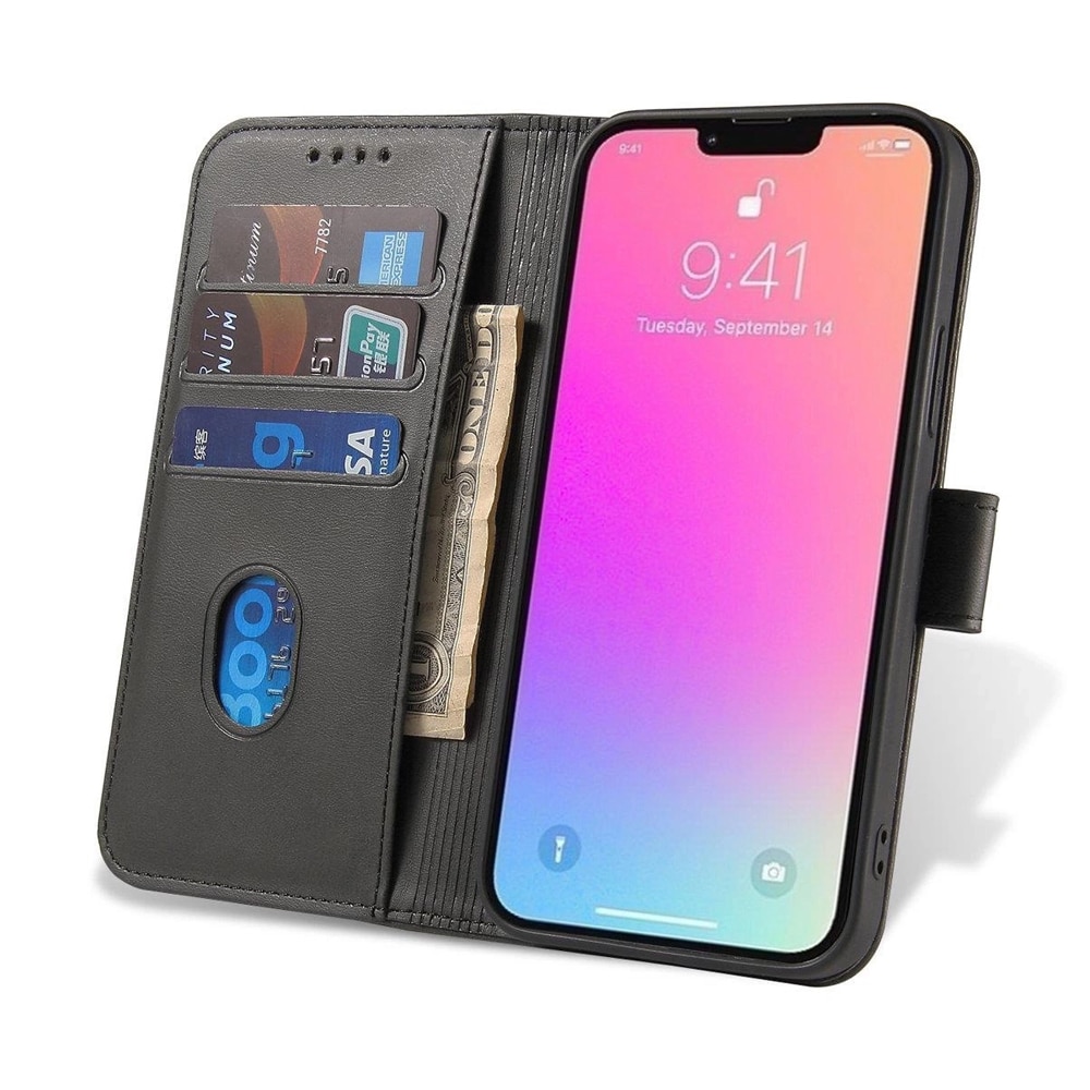 Flip-etui med stativ til Samsung Galaxy S25 - Sort