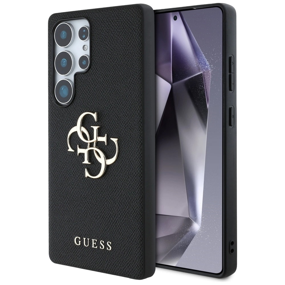 Guess Etui til Samsung Galaxy S25 Ultra med 4G-logo og kornet finish - Sort
