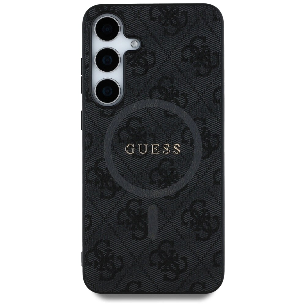Guess Læderetui med MagSafe til Samsung Galaxy S25 med klassisk logo - Svart