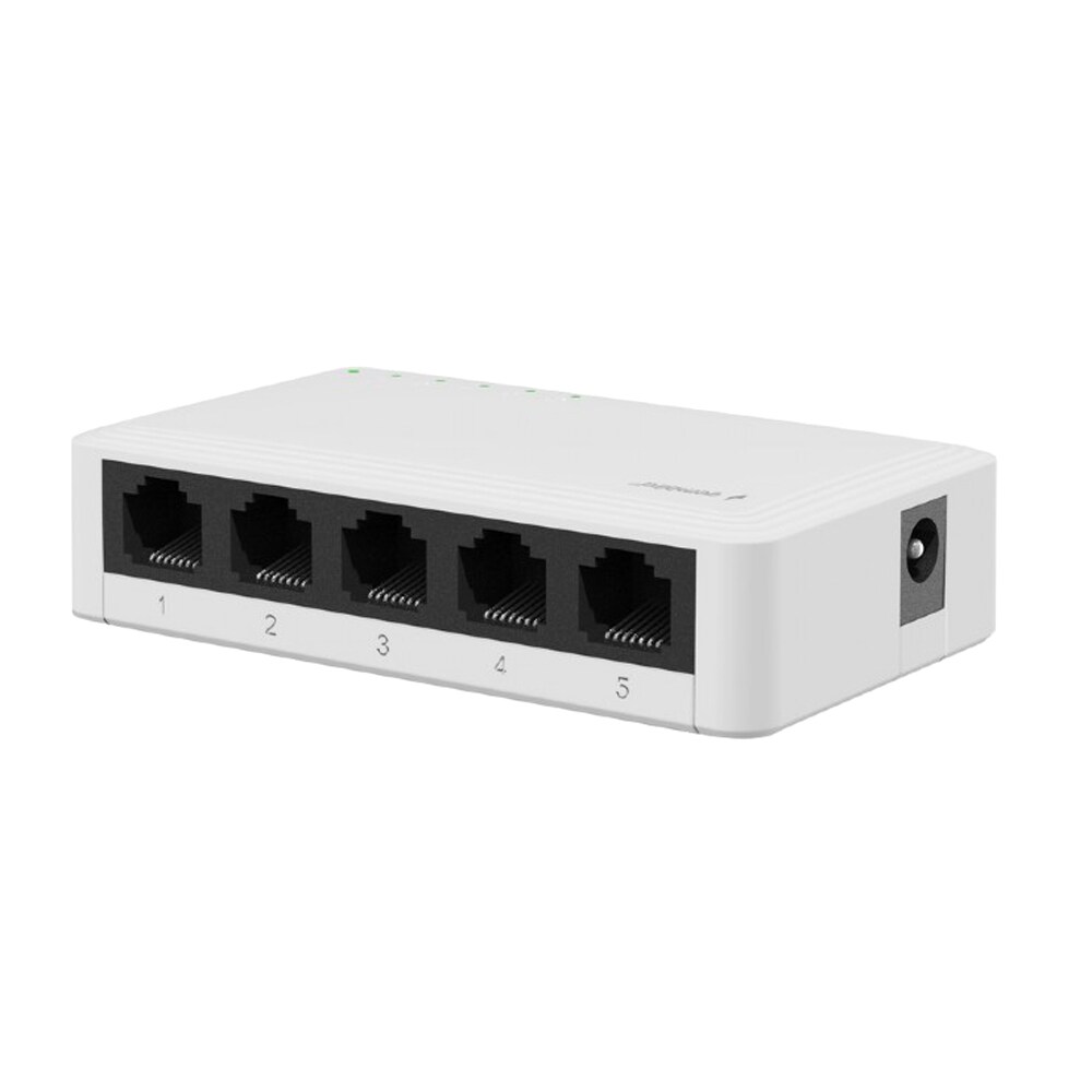 5 ports netværksswitch med Gigabit-hastighed (10/100/1000 Mbps)