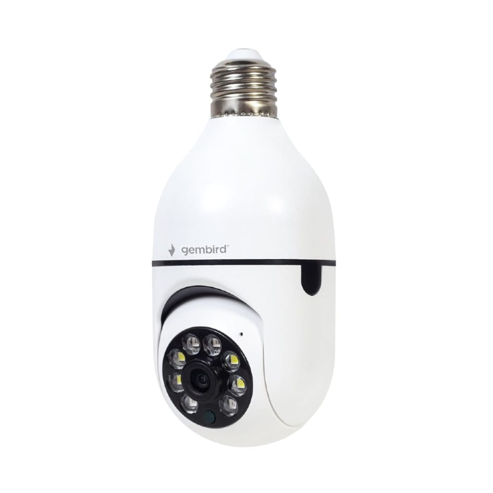 WiFi-kamera med E27-stik, 1080p, roterende og Tuya-kompatibelt