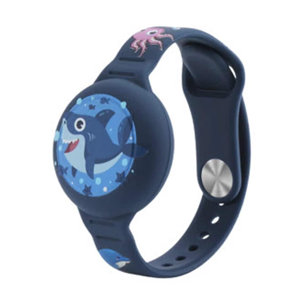 Ofkoz vandtæt armbånd til Apple AirTag i justerbar silikone - hajblå