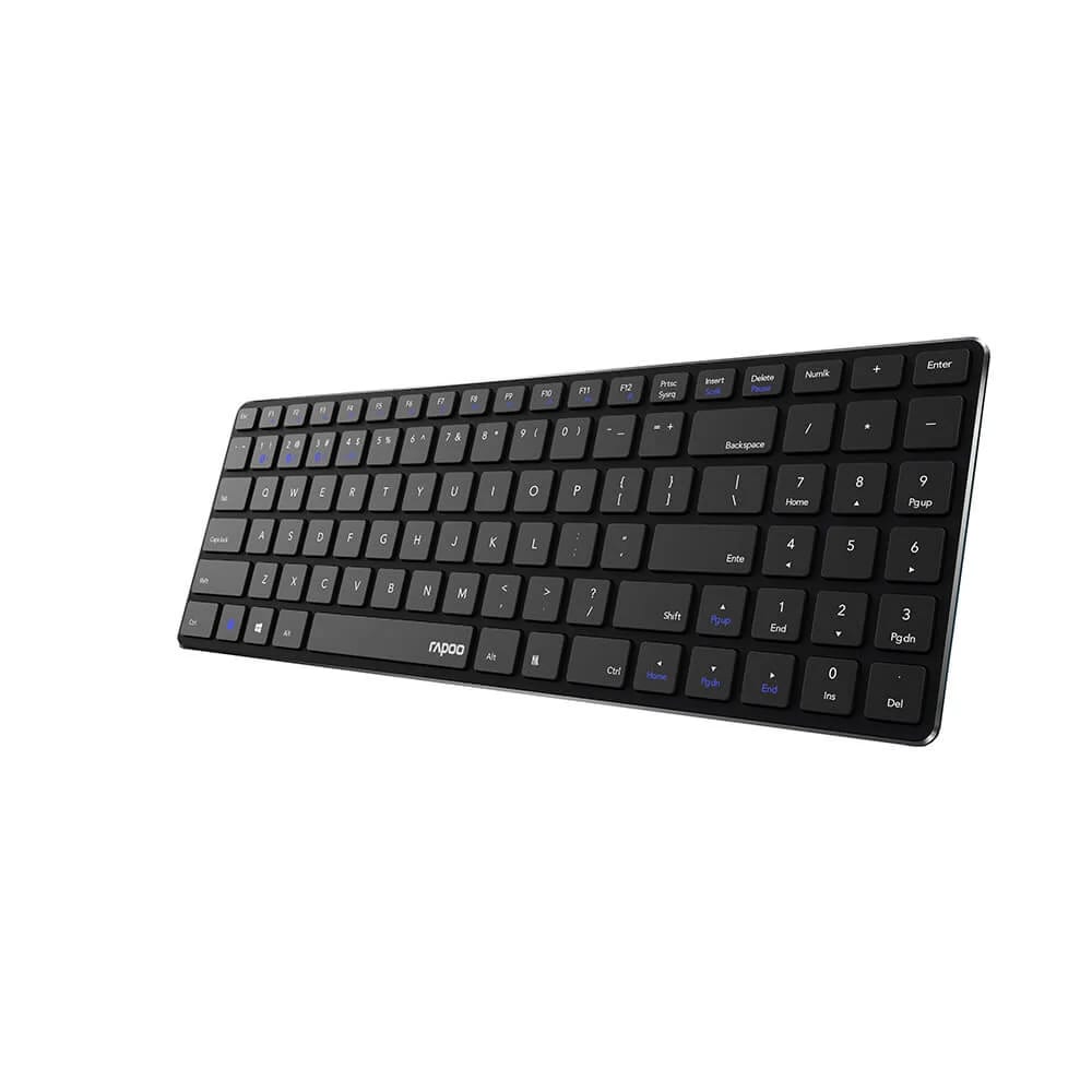 Rapoo E9100M trådløst tastatur med multi-mode tilslutning - Svart