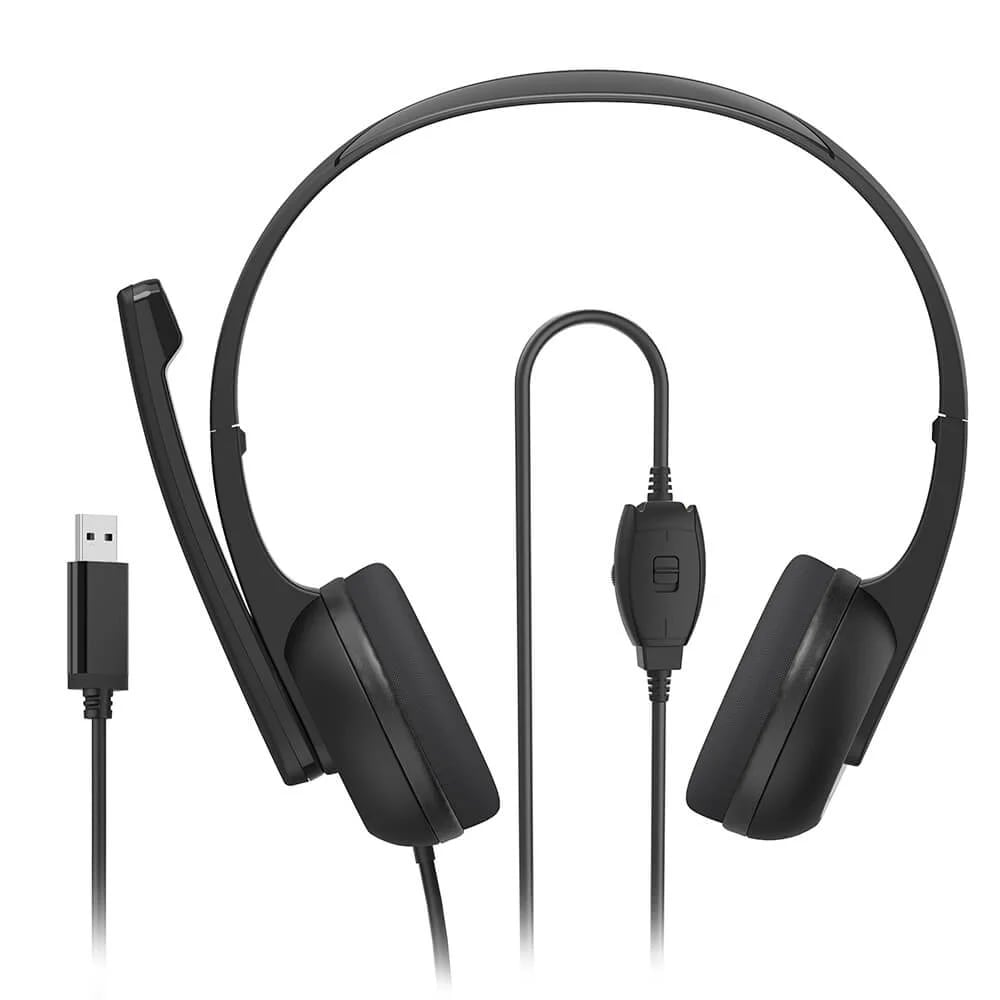 Hama HS-USB250 V2 On-Ear Office Headset med USB-stik - Sort