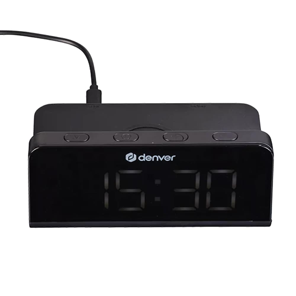 Denver vækkeur ECQ-103MK2 med trådløs opladning og LED-display