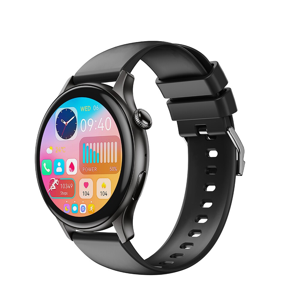 XO J6 smartwatch med 1,43" AMOLED-skærm og IP68-klassificering - Svart
