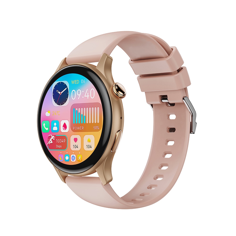 XO J6 smartwatch med 1,43" AMOLED-skærm og IP68-klassificering - Rosegold