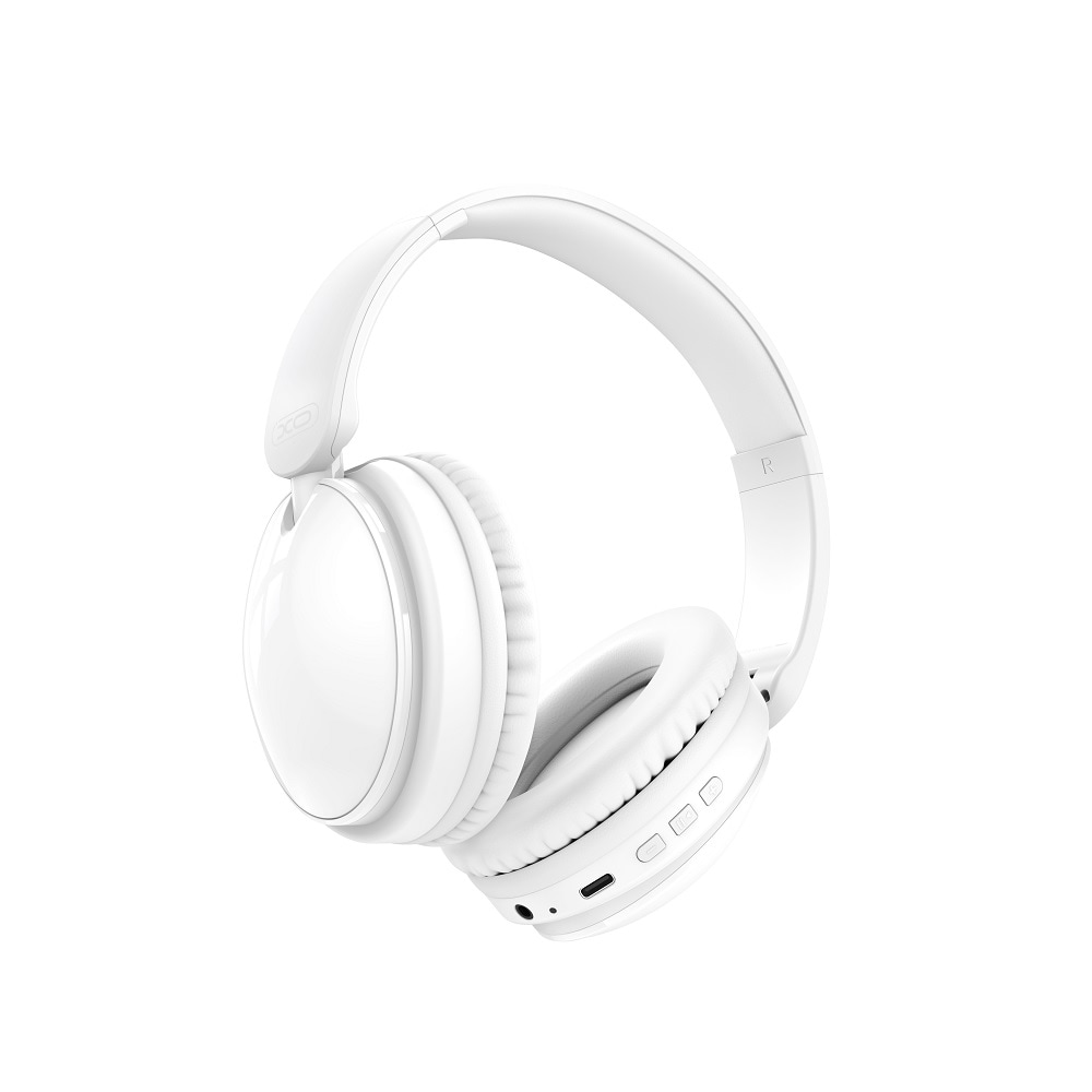 XO over-ear Bluetooth-hovedtelefoner med lang batterilevetid og kraftig lyd - Hvid