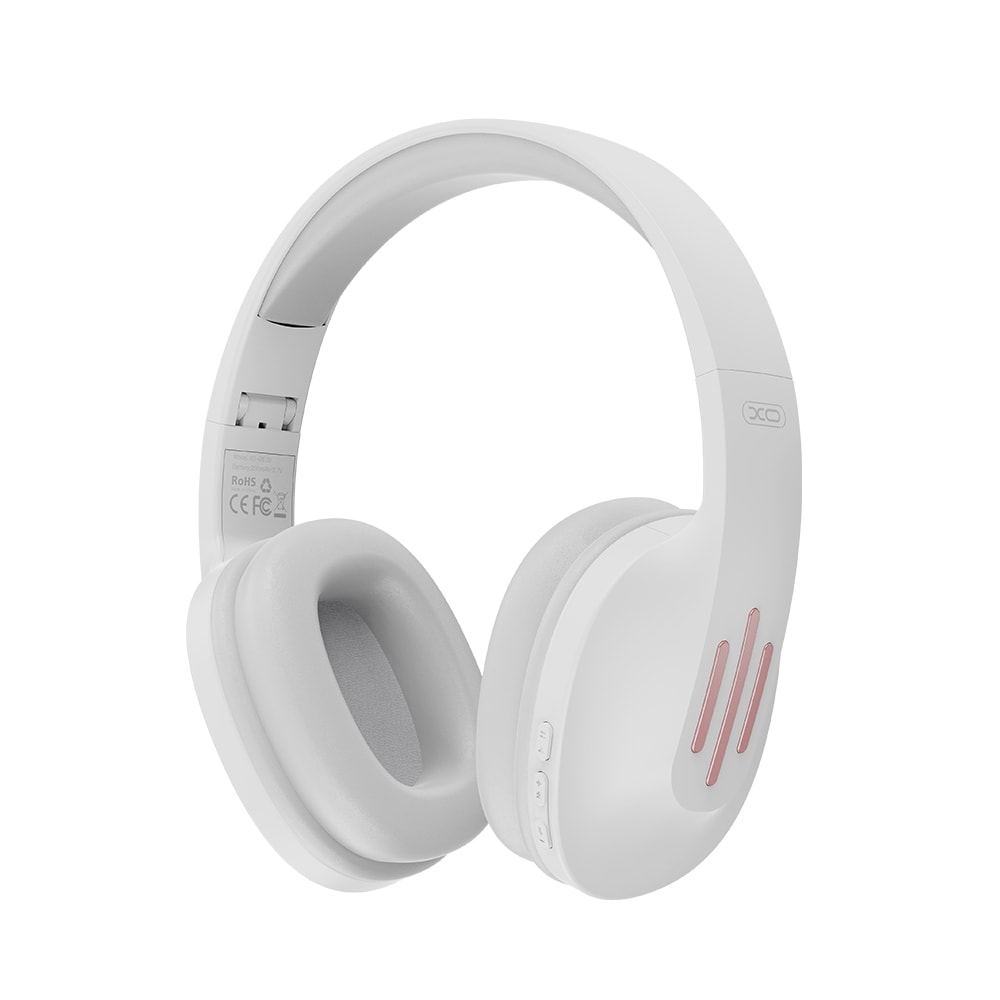 XO foldbart Bluetooth-headset med lang batterilevetid og mikrofon - Hvid