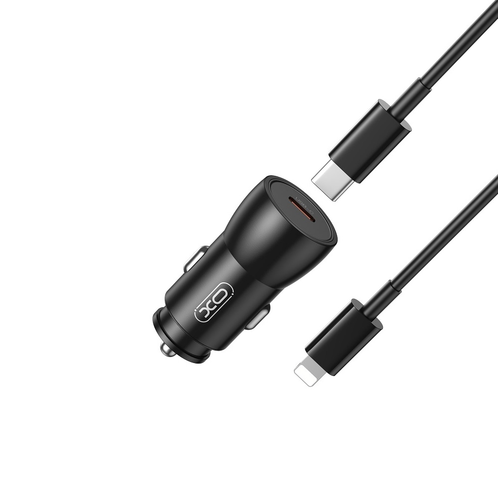XO Biloplader PD 25W med 1xUSB-C + USB-C til Lightning-kabel