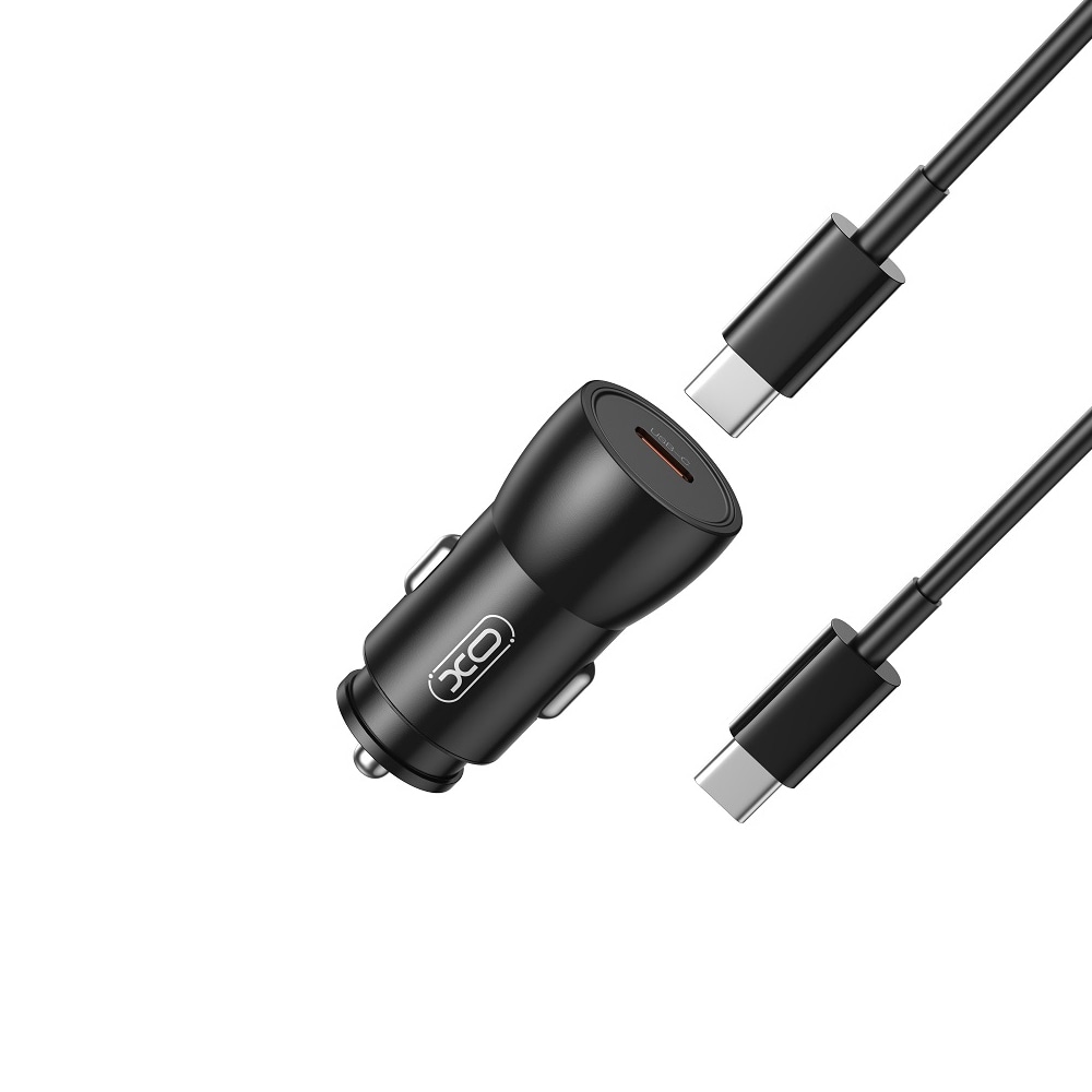 XO Biloplader PD 25W med 1xUSB-C + USB-C-kabel