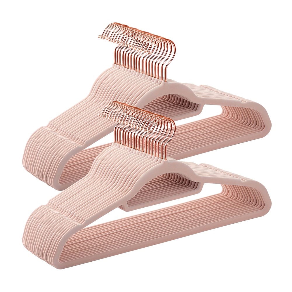 Bøjle med fløjl 50-pak - Pink