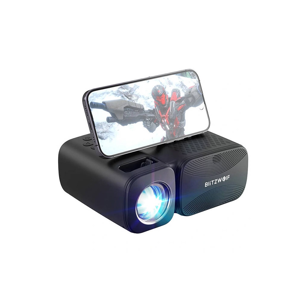 BlitzWolf Mini LED-projektor med WiFi, Bluetooth 5.0 og 1080p-opløsning